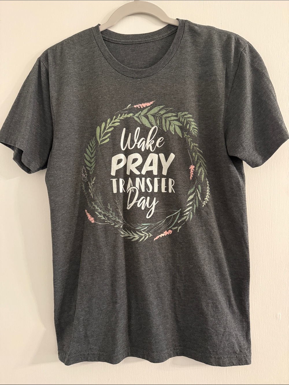 Women’s 'Wake Pray Transfer Day' Graphic Tee - Charcoal